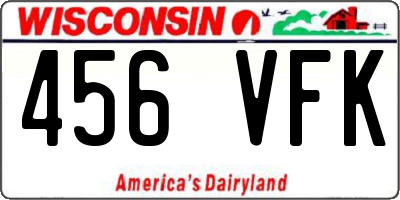 WI license plate 456VFK