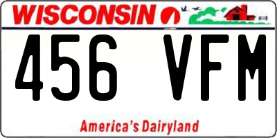 WI license plate 456VFM