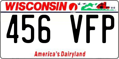 WI license plate 456VFP