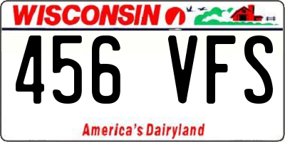 WI license plate 456VFS