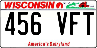 WI license plate 456VFT
