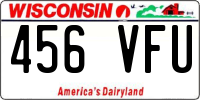 WI license plate 456VFU