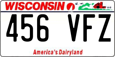 WI license plate 456VFZ