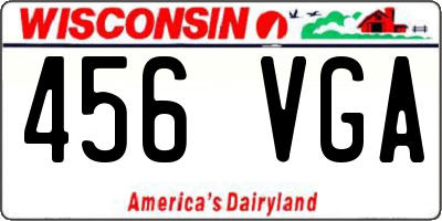 WI license plate 456VGA