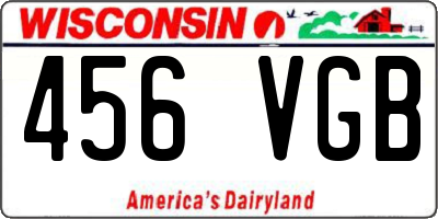 WI license plate 456VGB