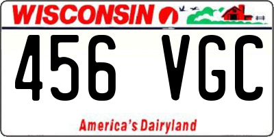 WI license plate 456VGC