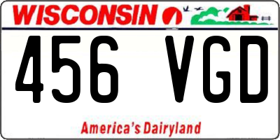 WI license plate 456VGD