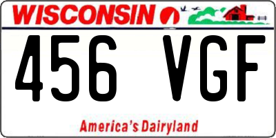 WI license plate 456VGF