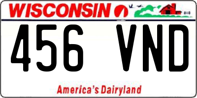 WI license plate 456VND