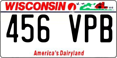 WI license plate 456VPB