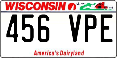WI license plate 456VPE