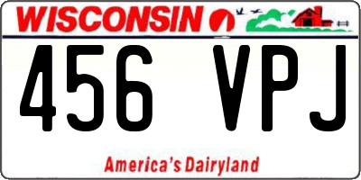 WI license plate 456VPJ