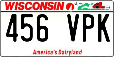 WI license plate 456VPK