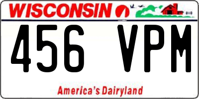 WI license plate 456VPM