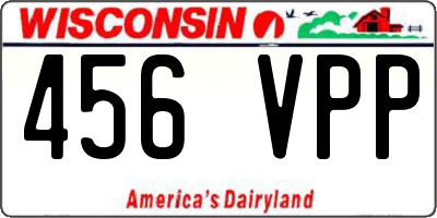 WI license plate 456VPP