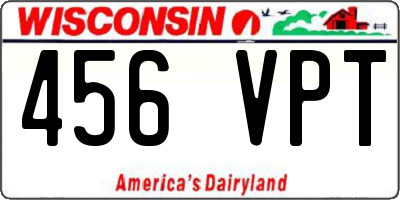 WI license plate 456VPT