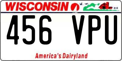 WI license plate 456VPU