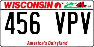 WI license plate 456VPV