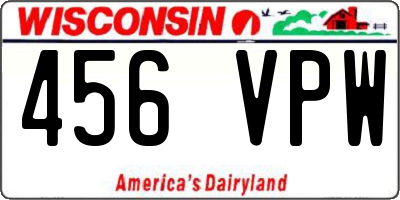 WI license plate 456VPW