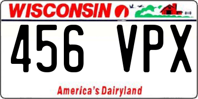 WI license plate 456VPX