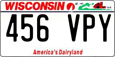 WI license plate 456VPY