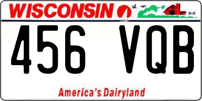 WI license plate 456VQB