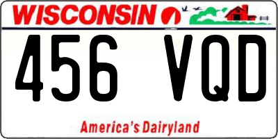 WI license plate 456VQD