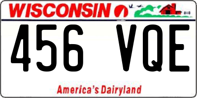 WI license plate 456VQE