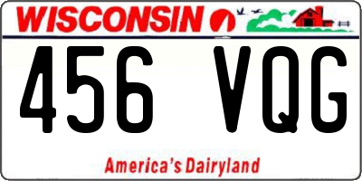WI license plate 456VQG