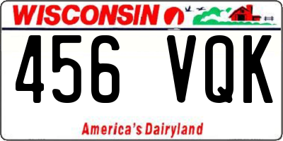 WI license plate 456VQK