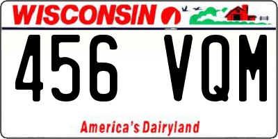 WI license plate 456VQM