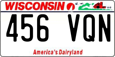 WI license plate 456VQN