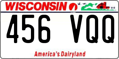 WI license plate 456VQQ