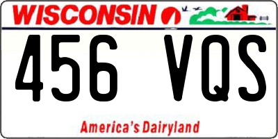 WI license plate 456VQS