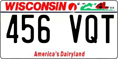 WI license plate 456VQT