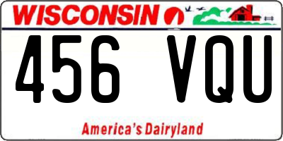 WI license plate 456VQU