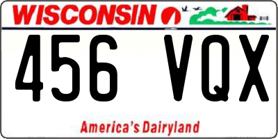 WI license plate 456VQX