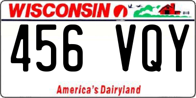 WI license plate 456VQY