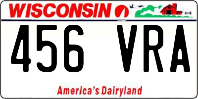 WI license plate 456VRA