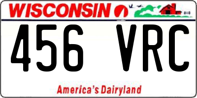 WI license plate 456VRC