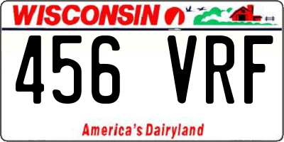 WI license plate 456VRF