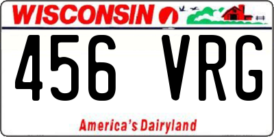 WI license plate 456VRG