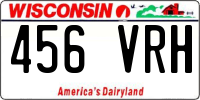 WI license plate 456VRH