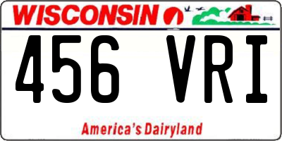 WI license plate 456VRI