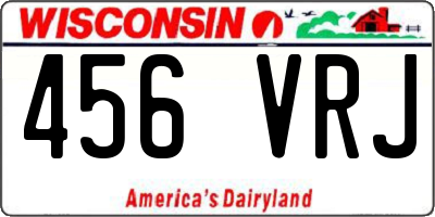 WI license plate 456VRJ