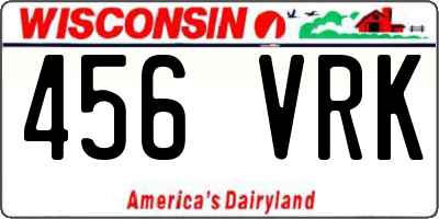 WI license plate 456VRK