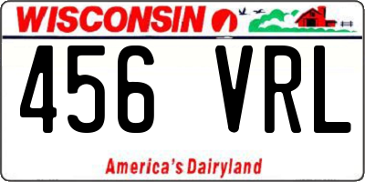 WI license plate 456VRL