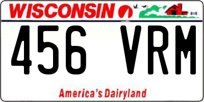 WI license plate 456VRM