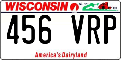 WI license plate 456VRP