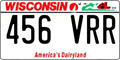 WI license plate 456VRR